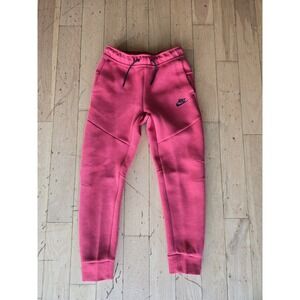Nike Kids Tech Fleece Joggers Boys Medium M Red Heather Pants HV5869-672